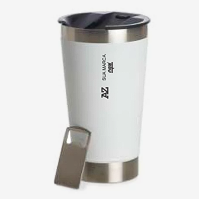 Copo Térmico Inox com Tampa e Abridor 473ml